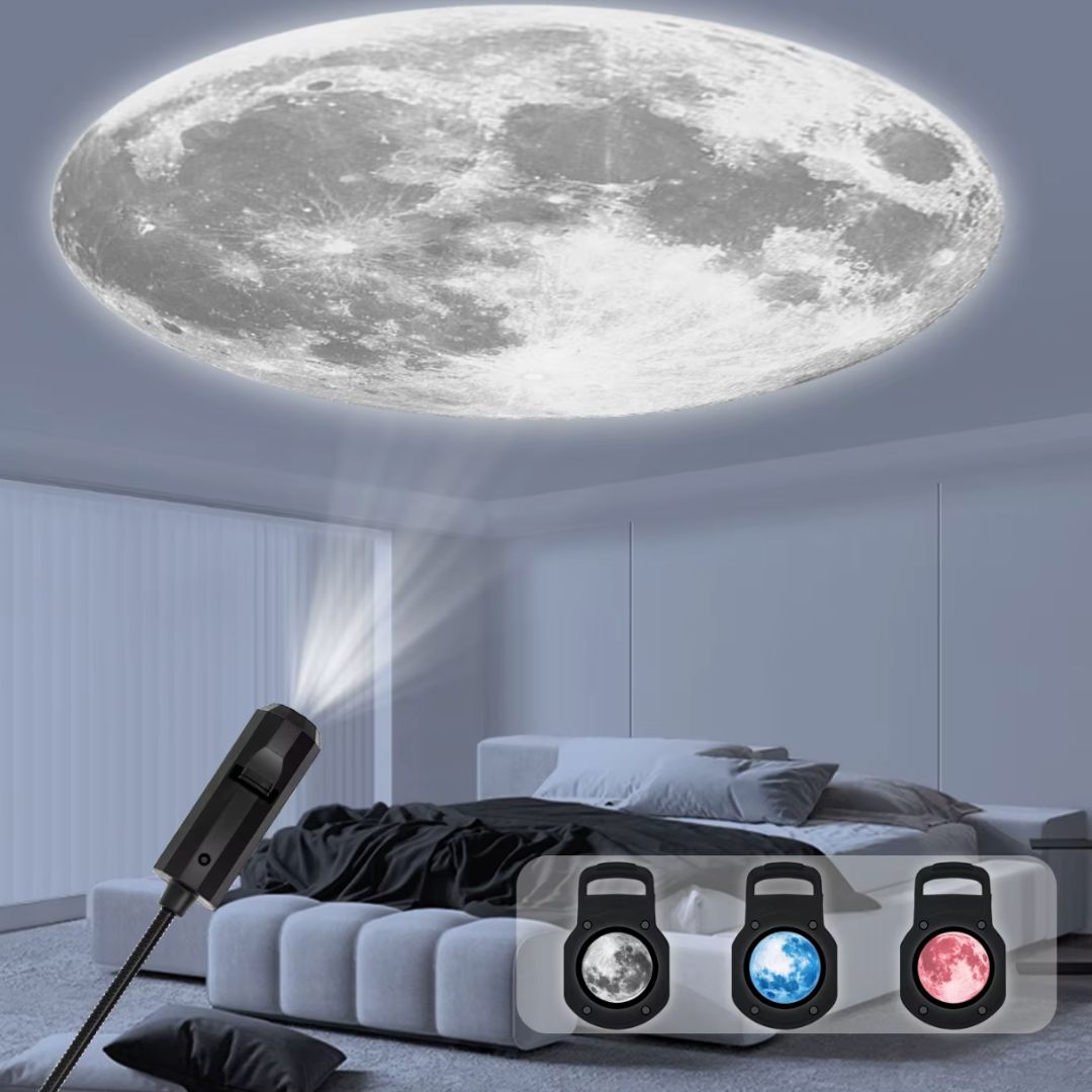 Lámpara proyectora de luna (blanca, azul y roja)