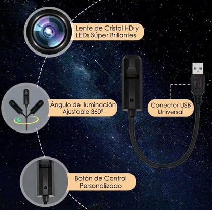 Lámpara proyectora de luna (blanca, azul y roja)